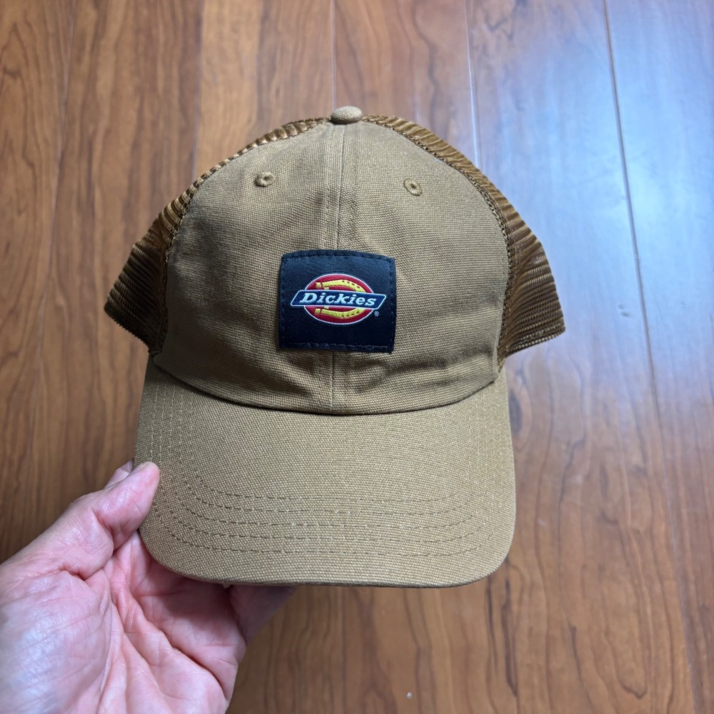 Dickies Brown Duck Canvas Trucker Hat Mesh Snapback Logo Patch WH302BD OS